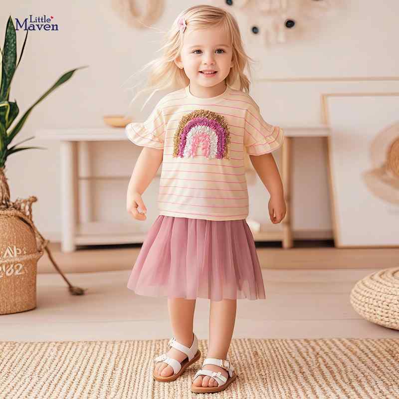 子供服 女の子 ワンピース セットアップ 夏物 2点セット 半袖 スカート コットン かわいい 普段着 ベビー ガールズ キッズ 幼児 幼稚園 保育園 小学生 お出かけ
