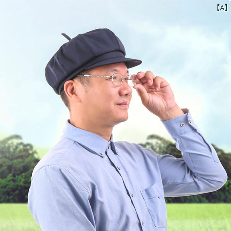 ベレー帽 メンズ 夏用 薄手 春夏秋冬 通年 八角帽 調整可能 深紺 ライトグレー ダークグレー 透気性 防風 遮陽 短檐 丸頂 粘膠繊維 手編み 軽量 風通し良い 調整フリー サイズS M L 普段使い 調整式 夏秋冬対応(x10)