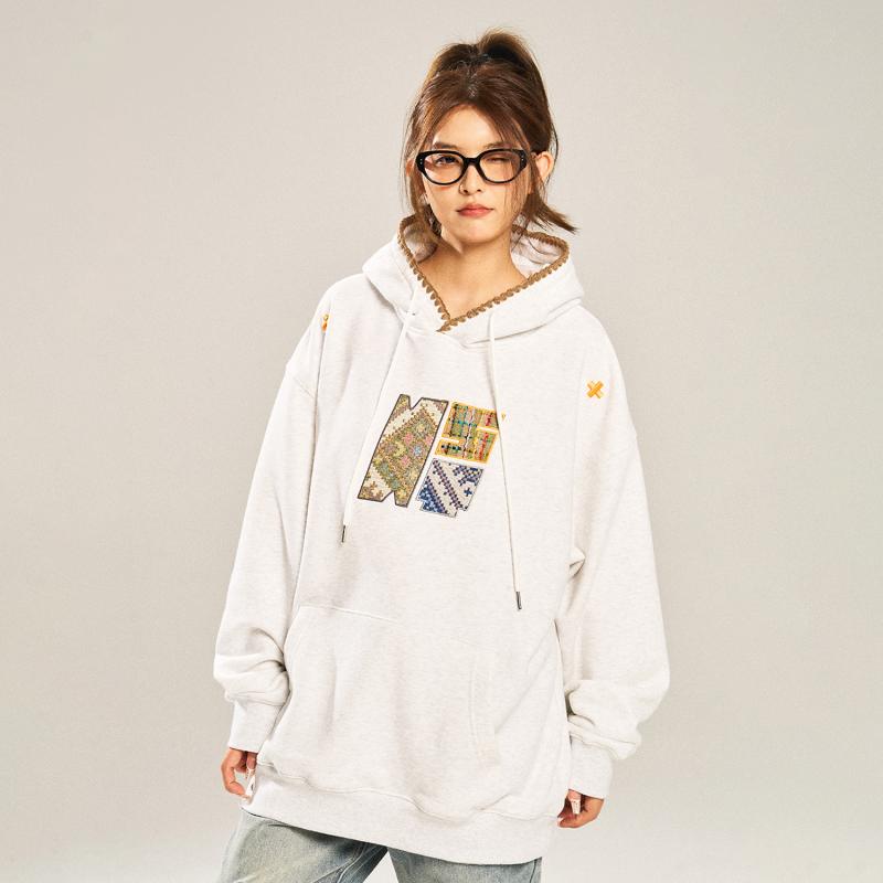 流汗 メンズ 成人男性用 国風 ティーシャツ パーカー レトロ エスニック調 編み込み風 アップリケ ゆったり 長袖 時間 ポリエステル 黒いこと 紺 薄墨色 トップス-ニット・セーター