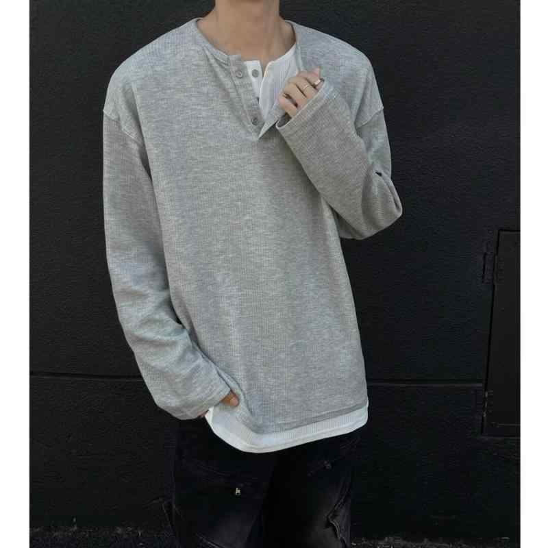 Tシャツ メンズ レディース 春秋 長袖 ラウンドネック 配色 切り替え 無地 プルオーバー トップス 普段使い 4,368円