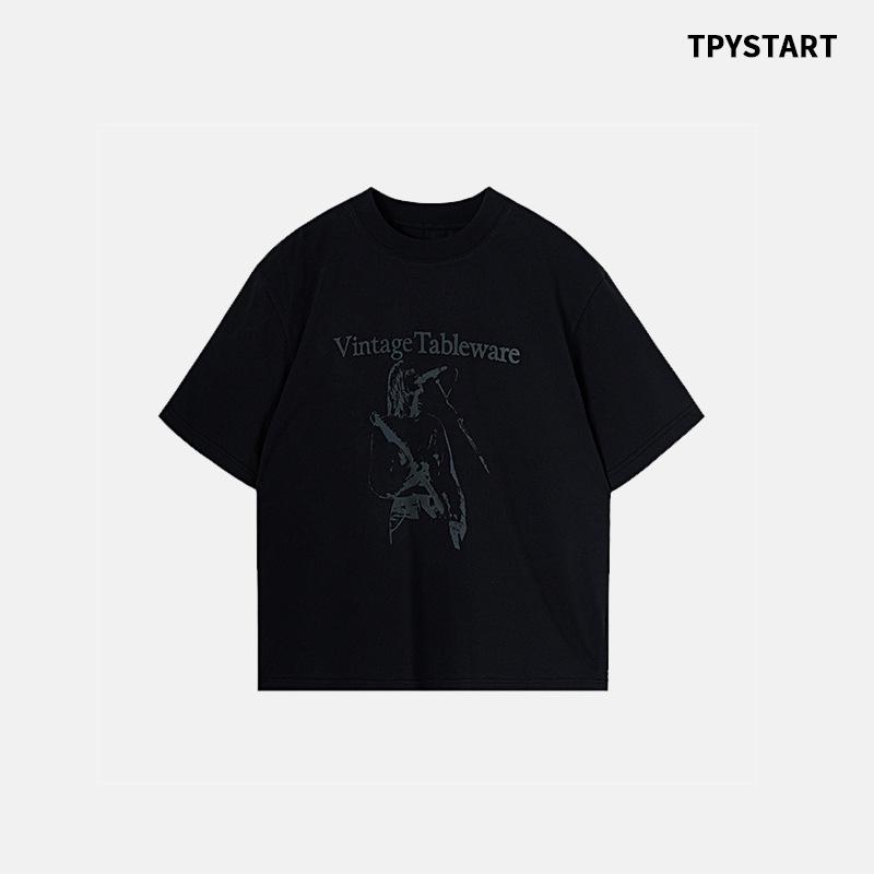 Tシャツ メンズ 男性用 コットン UVカット 抗菌 接触冷感 プリント 薄手 半袖 トップス ファッション カジュアル スタイル 深グレー