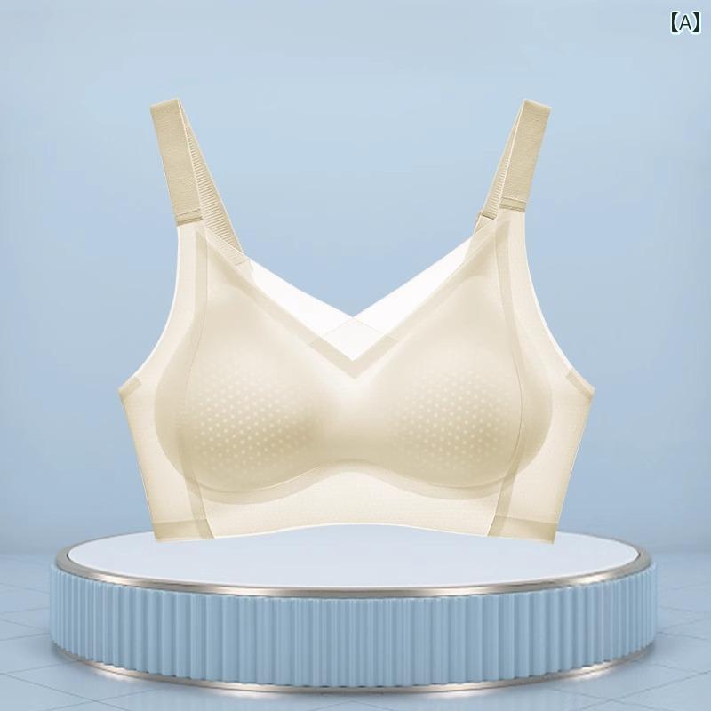 レディース 夏用 超薄無痕ブラジャー 副乳収集 下垂防止 提拉サポート 快適ソフト 美背 背心式 文胸 透気性 軽量 ナイロン スパンデックス 3/4カップ 薄型カップ 無ワイヤー 固定肩紐 後ろ4列フック 香?白 ブルー 肌色 ブラック 軽運動スタイル