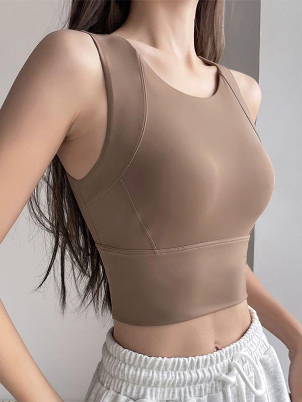 スポーツブラ 女性用 大きめバスト ハイインパクト ランニング 防震 フルカップ ノンワイヤー ニット ストレッチ 吸湿速乾 通年対応 ブラック パープル グリーン ネイビー ホワイトグレー ベージュ シルバーグレー イエロー ローズレッド ダークレッド