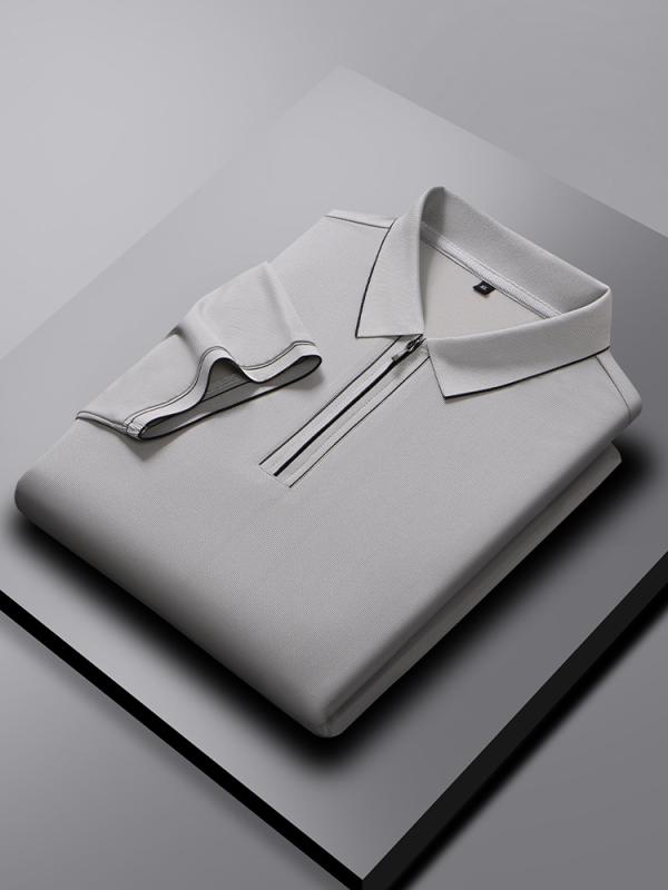 メンズ POLOシャツ 半拉? 翻? 短袖 ローテクス 軽ビジネス 合体型 純色 免? 普通厚 夏季 ?? 聚??? 休? 白色 浅灰色 浅藍色 拉?装?