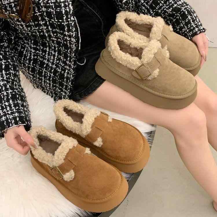 スノーブーツ レディース 厚底 フラットソール ラウンドトゥ ローカット スリッポン ぺたんこ 履きやすい 暖かい 防寒 冬 婦人靴 女性用 普段使い