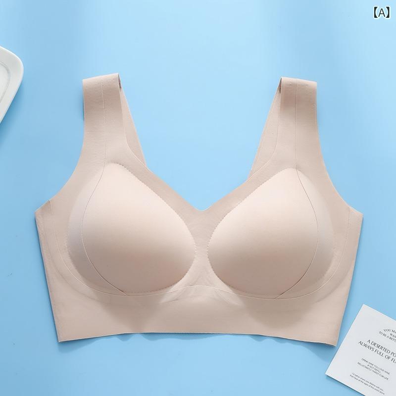 ブラ無し スポーツブラ レディース 無痕 美胸 内衣 ワイヤレス 防下垂 副乳収集 小胸 聚? 固定 文胸 薄模杯 3/4カップ 固定肩帯 後四列フック 肌色 グレー 白 ブラック ブルー 快適 側面収集 胸上托 ソフトサポート 接触冷感 伸縮性 吸湿速