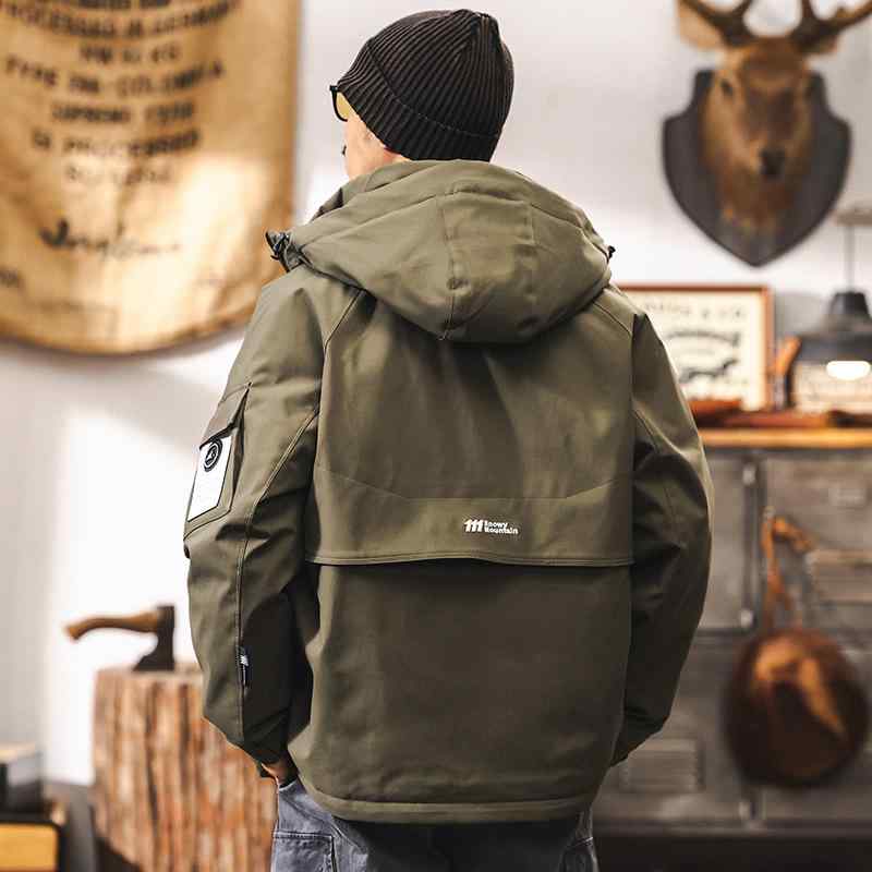羽絨服 メンズ 男性用 ミリタリー ワーク ジャケット マウンテンパーカー アウトドア 秋冬 アメカジ ゆったり 大きいサイズ 撥水 防寒 抗菌 防汚 オリーブグリーン ブラック ブラウン系