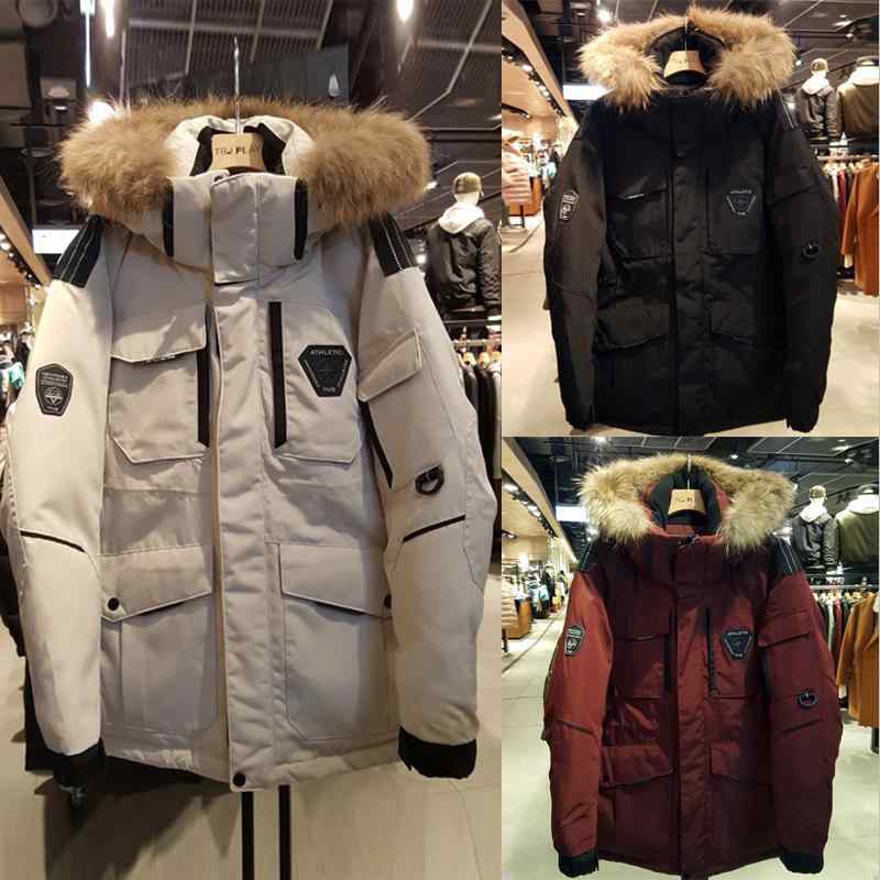 羽?服 メンズ 成人男性用 アウター 中綿入り口・入口 厚地の外套 秋冬 立襟 防寒 防風 撥水 朦々たる 真っただ中丈 心地好い 流行り物 白 黒 赤 ポリエステル 無地