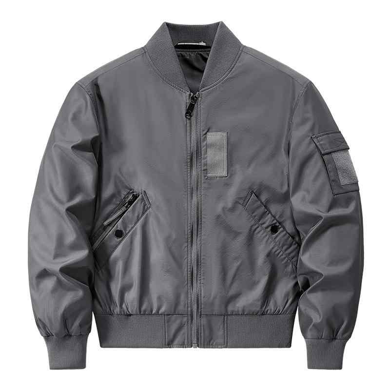 メンズ ジャケット 飛行機 ライダース 野球 トップス コート 男性用 秋冬 春季 綿 ポリエステル 再生繊維 透気性 吸湿速乾 軽量 伸縮性 接触冷感 長袖 無帽 ジップアップ ラウンドネック ルーズフィット ビッグシルエット 直裾 サイドポケット 多