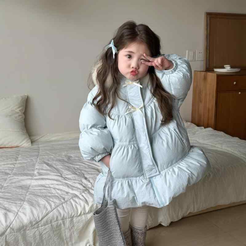 子供服 ダウンジャケット ガールズ 中綿 コート 秋冬 韓国風 かわいい フード付き アウター 80 90 100 110 120 130｜トミーショップ 店