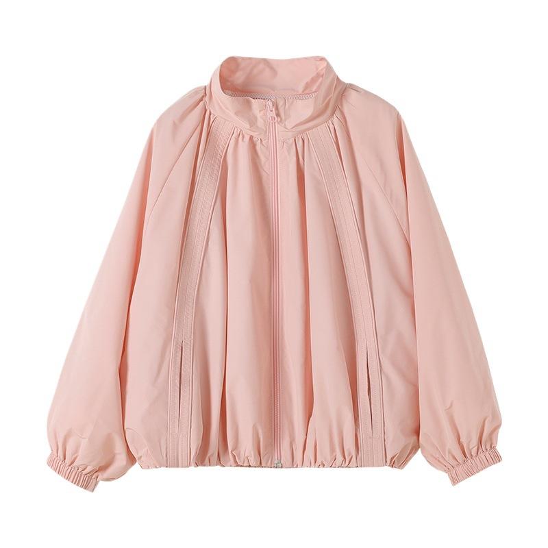 キッズ ジャケット 女の子 子供服 アウター ライダースジャケット スタンドカラー 長袖 ショート丈 ポリエステル 無地 110 120 130 140 150 160 170cm