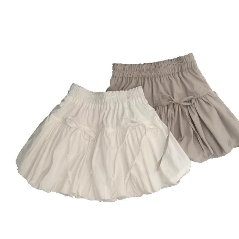 スカート キッズ 女の子 圧着 プリーツスカート チュールスカート 伸縮ウエスト リボン 結び 花柄 かわいい ランタンスカート ミニスカート 春夏 秋冬 Aラインスカート ポリエステル80%