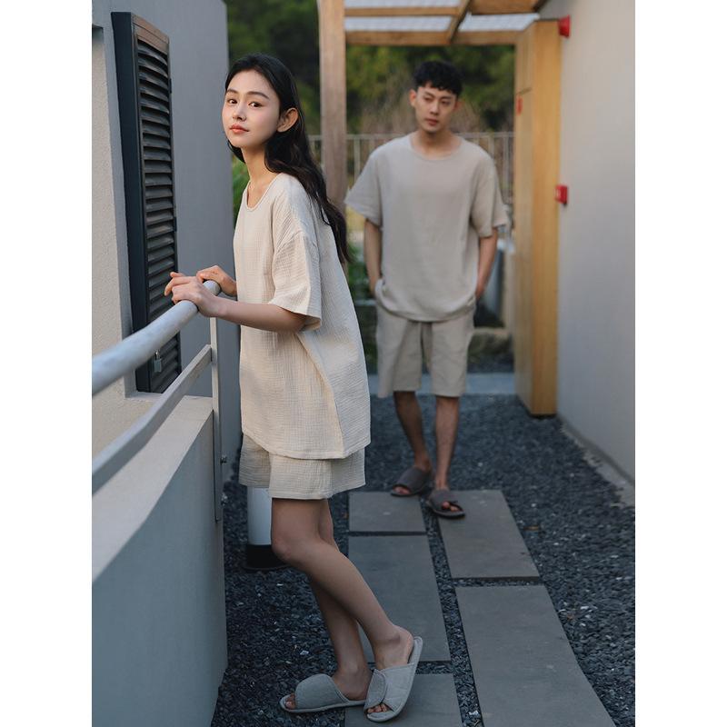 ベビー服 & キッズ服 男女兼用 半袖 パジャマ 上下セット ダブルガーゼ 綿100％ 薄手 ルームウェア 春夏