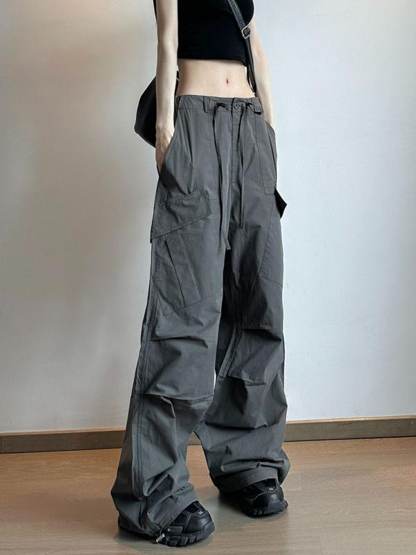 レディース 工装パンツ コットン 長ズボン ハイウエスト 薄手 ワイドレッグ 直筒 ゆったり スリム 秋 春 街着 通勤 気質 都会的 炭灰 軍緑 黒 白色 ローズピンク 無弾力 95% コットン 爆款 微透