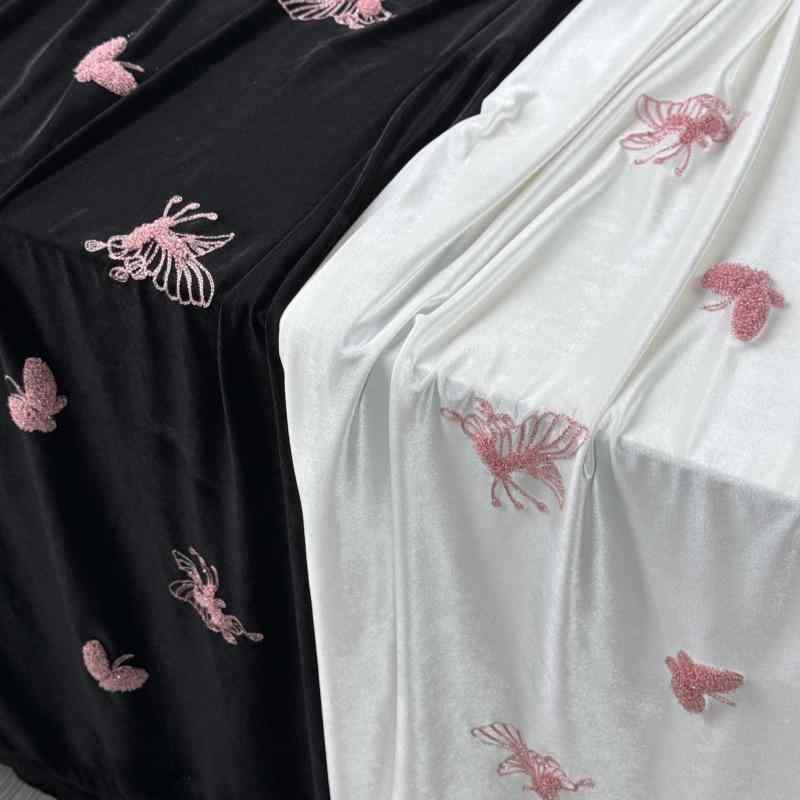 刺しゅう 布切れ 韓国 天鵝絨 出どころ 粉 蝶柄 金糸 刺しゅう 柔軟性 布 瀬戸もの御召しもの 出どころ 女装 衣裳 出どころ 刺しゅう 工業 布 綿織物 混 ポリエステル 100% 延性のある 原料品 春夏 秋冬 通年 役立つこと 養護ホーム御召しもの スリープウェア 毛布 とっ始め(x200)