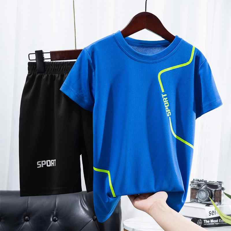 子供用スポーツウェア セットアップ 男の子 薄手 速乾 Tシャツ 半袖 短パン 2点セット 120cm 130cm 140cm 150cm 160cm 170cm ポリエステル 普段使い