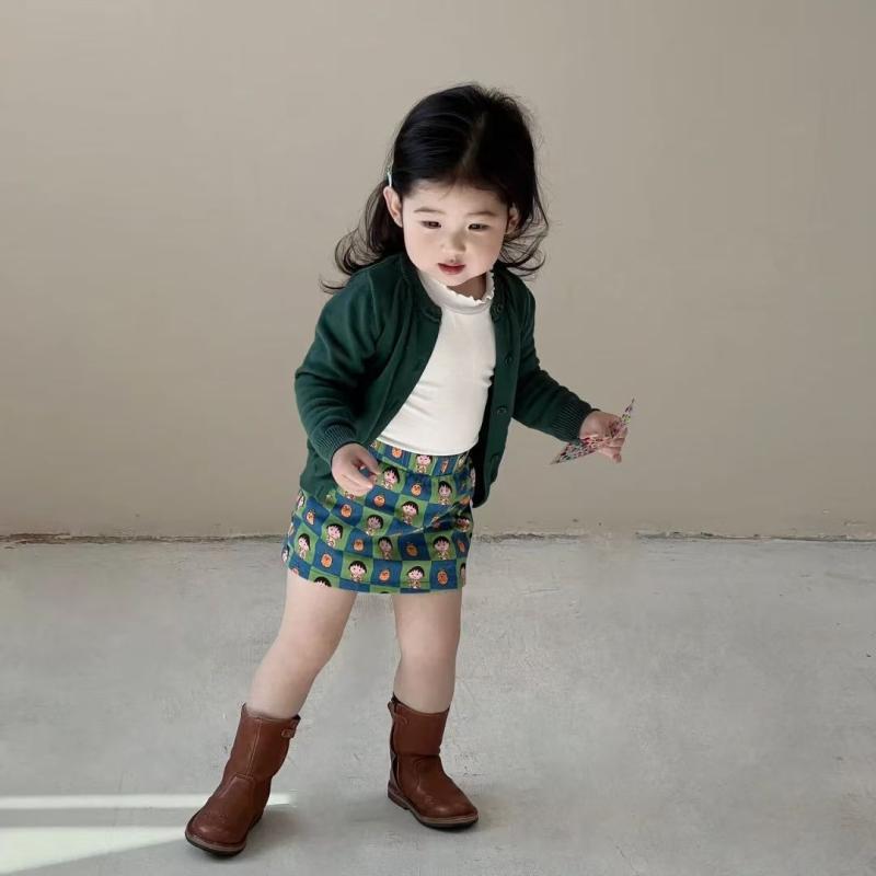 子供服 女の子 ニットカーディガン セットアップ 春秋 長袖 トップス & スカート 2点セット 通園 通学 普段着 かわいい 韓国風 90 100 110 120 130 140