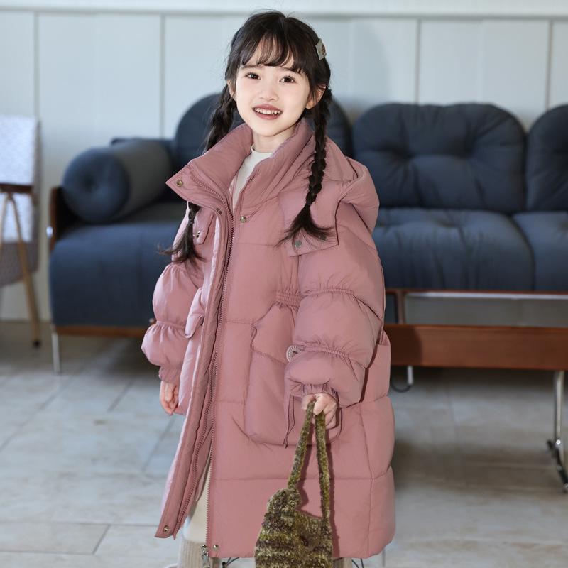 子供用ダウンジャケット 女の子 中綿入り 中長丈 韓国風 かわいい ガールズ 白ダックダウン アウター 子供服 キッズ 冬 110cm 120cm 130cm 140cm 150cm 普段使い お出かけ着|トミーショップ 店