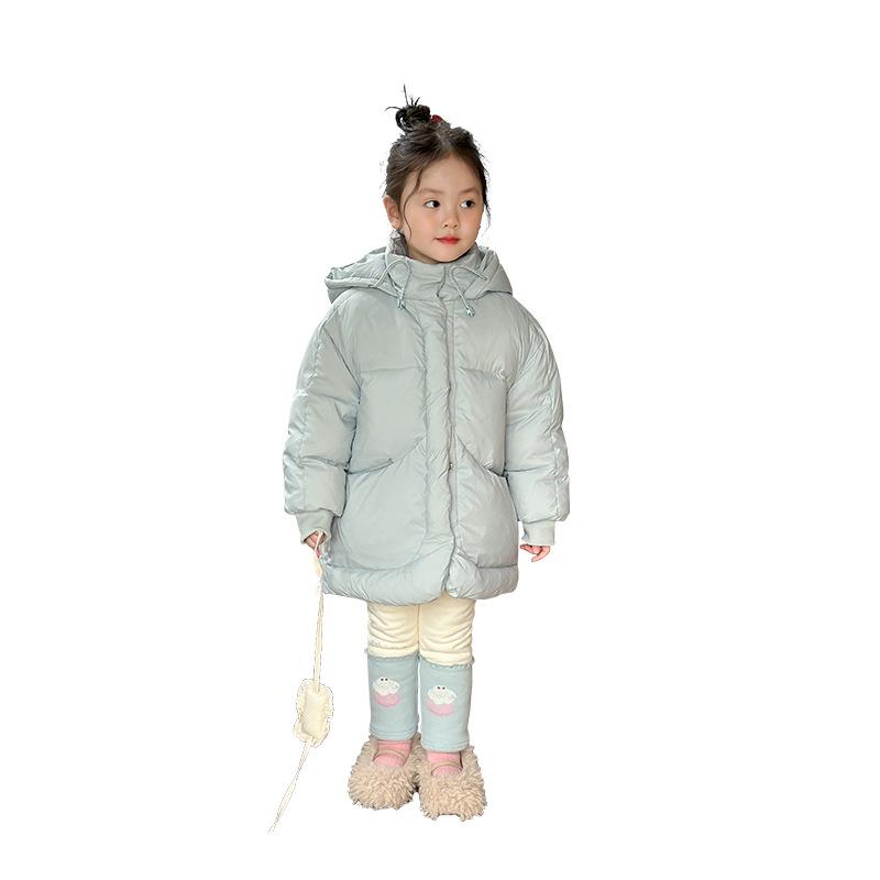子供服 ガールズ ダウンジャケット 秋冬 中綿入り あったか 防寒着 ロング丈 アウター ブルー