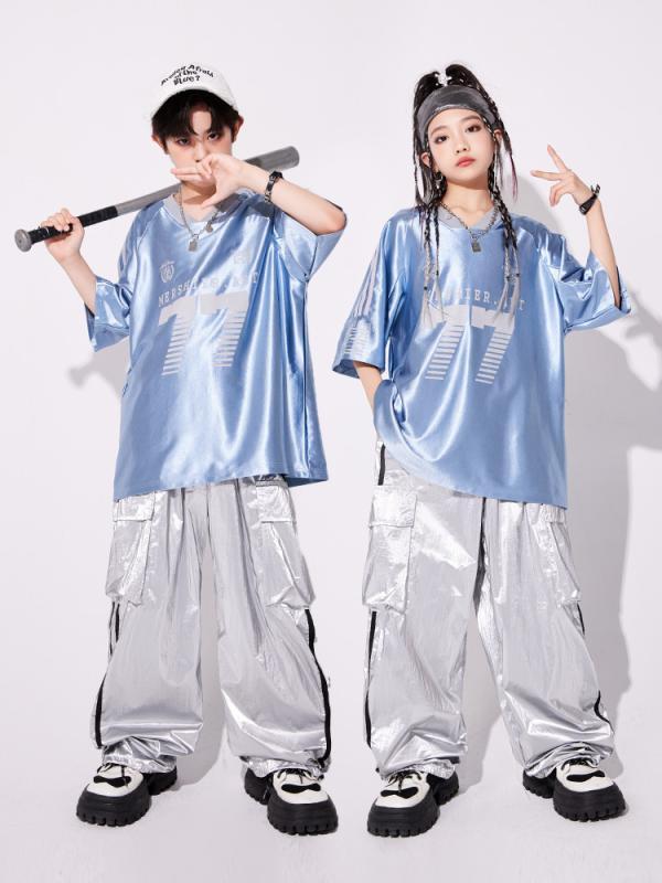 ダンス衣装 キッズ 男女兼用 ヒップホップ ダンス パフォーマンス 服 セットアップ 子供 ストリート カジュアル ウェア ゆったり 練習着 レッスン着 ポリエステル