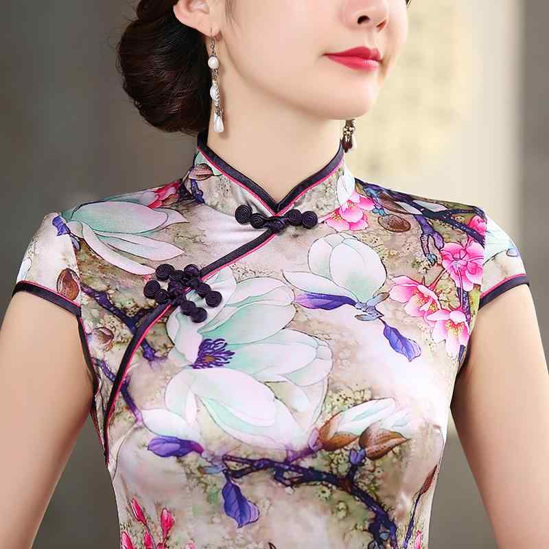 衣装 レディース 春夏 レトロ 瀬戸もの御召しもの 地絹 桑蚕糸 玉蘭刷り上げる 花柄 半袖 遊撃手 真っただ中丈 立襟 読みもの風