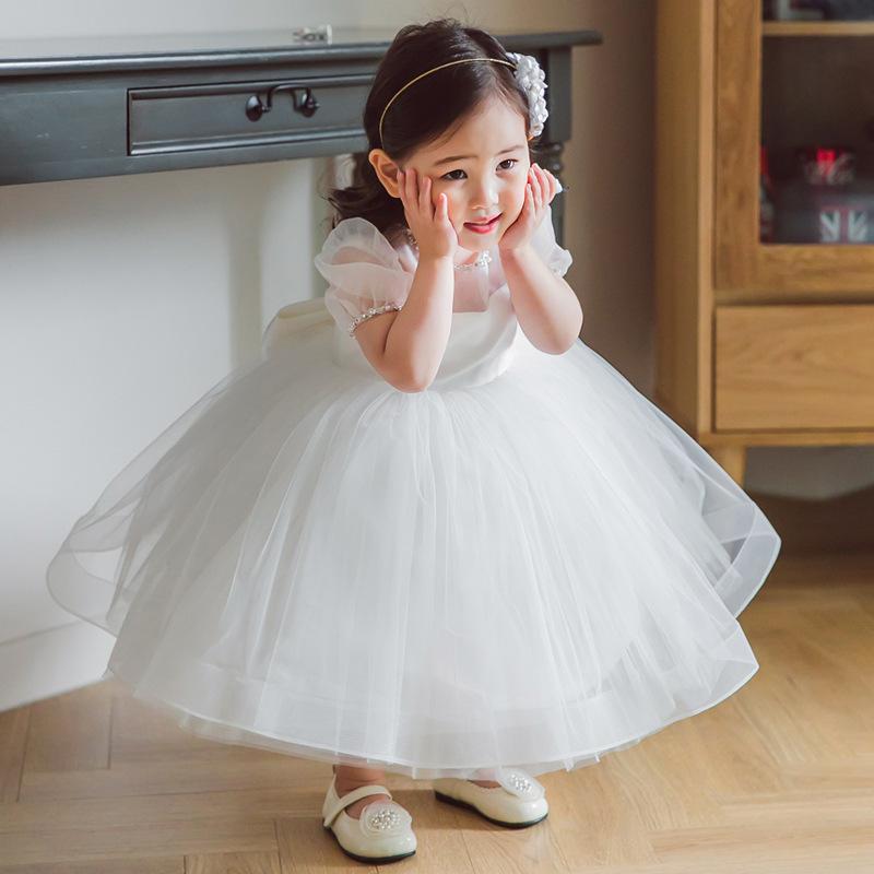 子供用フォーマルドレス 女の子 チュール プリンセスドレス 結婚式 発表会 誕生日 パーティー セレモニー 記念写真 撮影会 かわいい 80cm 90cm 100cm 110cm 120cm 130cm 140cm 150cm 160cm ホワイト 5,612円