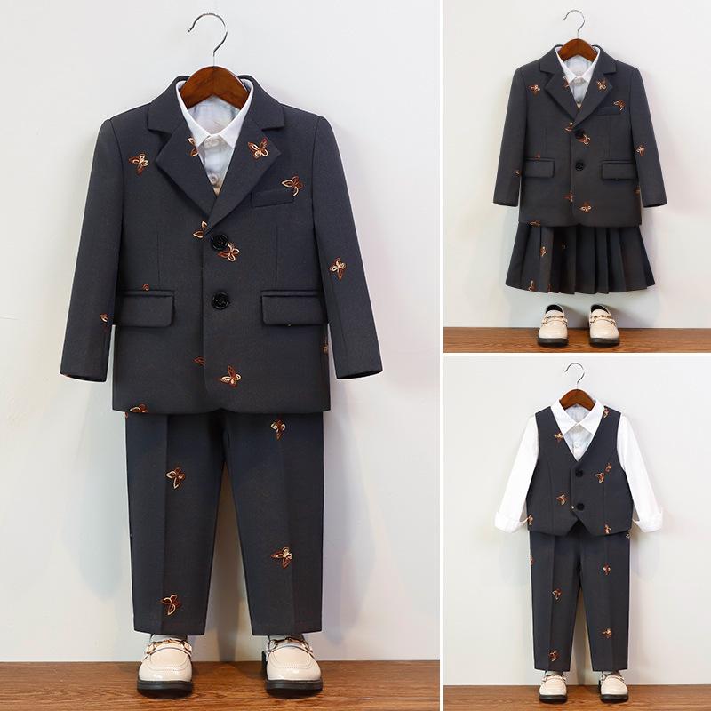 子供服 スーツ セットアップ 男の子 女の子 フォーマル ジャケット ベスト パンツ スカート 発表会 演奏会 結婚式 卒園式 入学式 卒業式 春秋冬