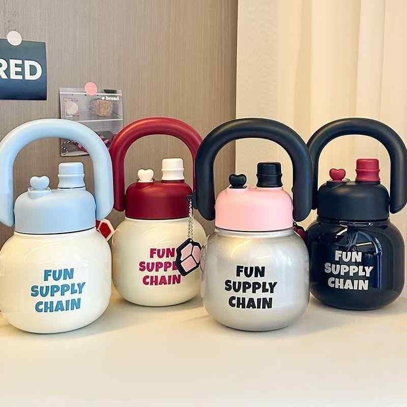 吸い筒 レディース メンズ キッズ 愛くるしげ 保温 保冷 ステンレス鋼 大電気容量 680ml 直飲み 水呑み付き添い人 運動競技 アウトドア 普段使い走り 通い 通学