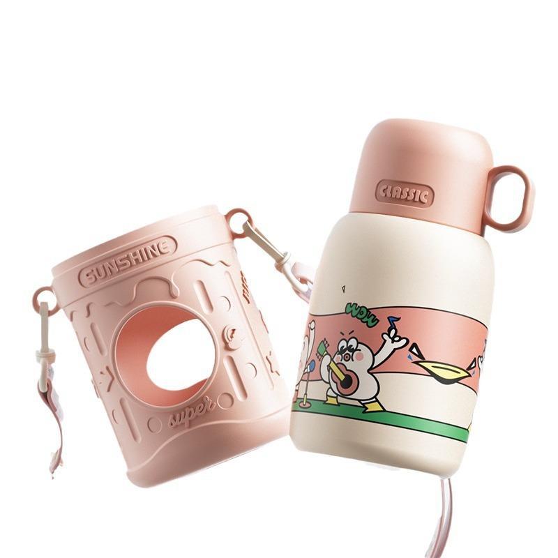 水筒 キッズ 子供用 ステンレス 水筒 ストロー付き 保温 保冷 500ml 316ステンレス鋼 真空断熱 携帯用 スポーツ 直飲み 漏れ防止 通学 遠足 かわいい おしゃれ グリーン イエロー