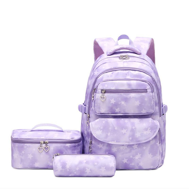 リュック キッズ 小学生 女の子 男の子 3点セット グラデーション 防水 撥水 通学 塾 かわいい スター 星柄 クッション性