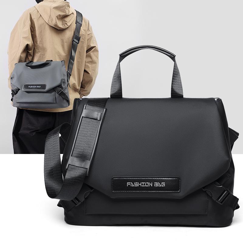 ショルダーバッグ 男性用 鞄 カジュアル ストリート 通勤 通学 大容量 8インチ タブレット収納可能 ブラック グレー