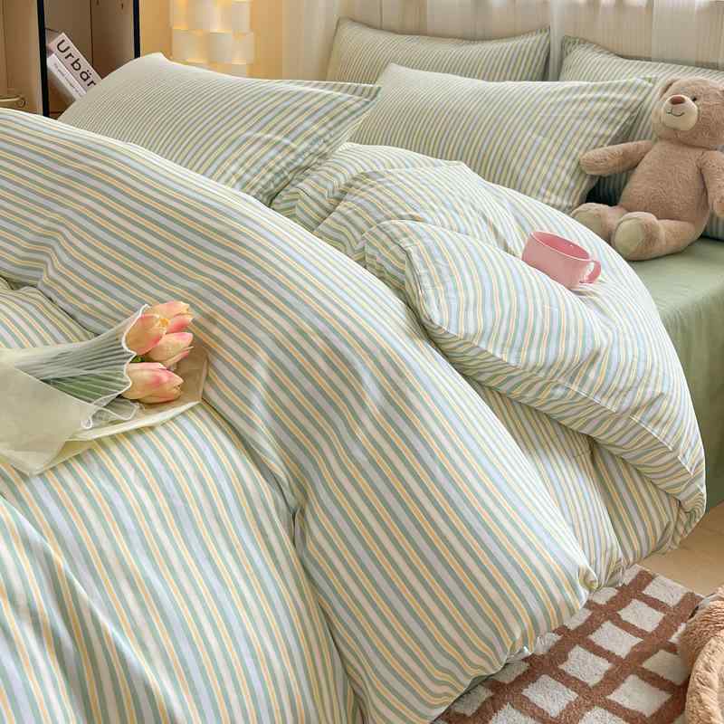 寝具 レディース メンズ 布団覆いかぶせる 臥榻敷き妙 3点仕掛ける 4点仕掛ける 全綿 透かし彫り柄 縞模様 照合のしるし柄 可愛らしい 口さかしい 教え子寮 一人暮らし 0.9m 1.2m 1.5m 1.8m 2.0m