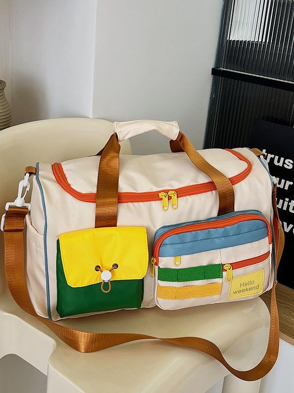 スポーツバッグ 斜めがけ 大容量 20L 35L オックスフォード 2way 肩掛け 手提げ トラベルバッグ 旅行 鞄 メンズ レディース ユニセックス バイカラー ミルクホワイト