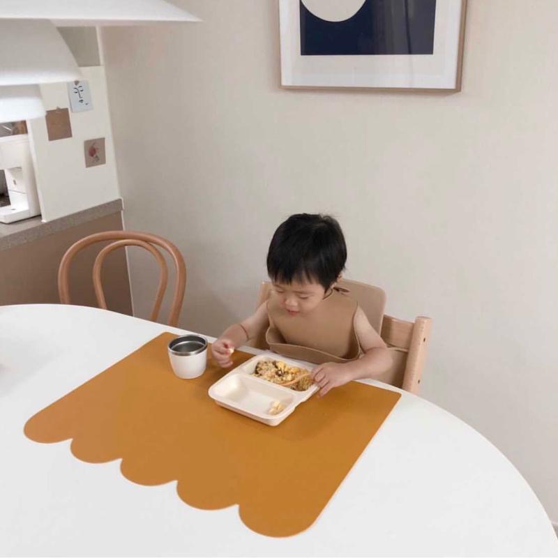 子供用マット 学習マット テーブルマット レザー調 お手入れ簡単 韓国風 かわいい 米白色 芥末黄 浅緑 肉 розовый 青藏色 象灰 60 50cm