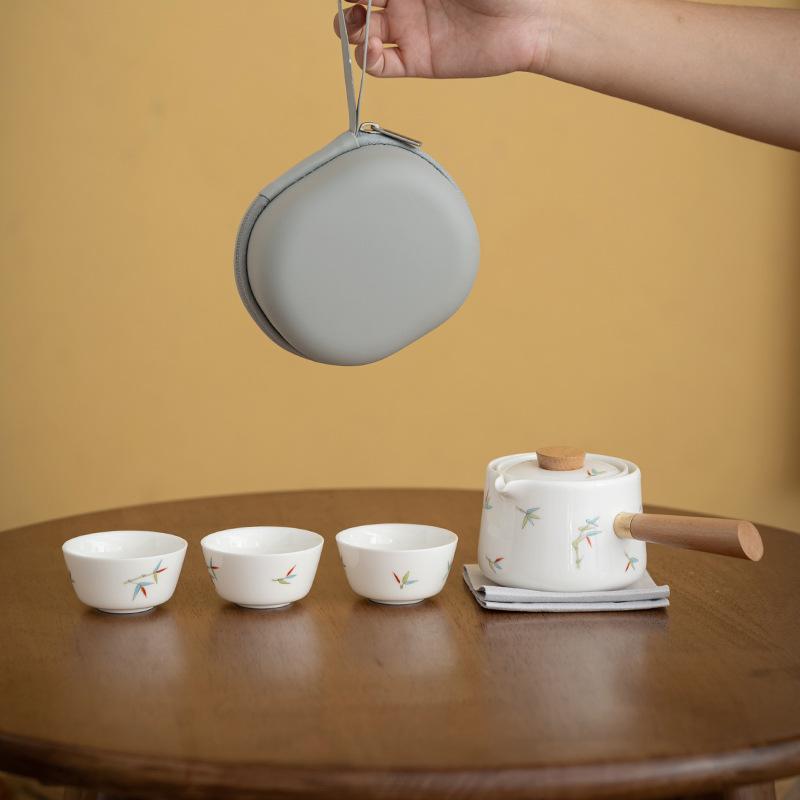 茶器仕掛ける 旅する用 持っていく用 功夫茶 茶道具 ティーポット 急須 湯呑み 陶瓷 瀬戸もの 手みじか その他-アウトドア