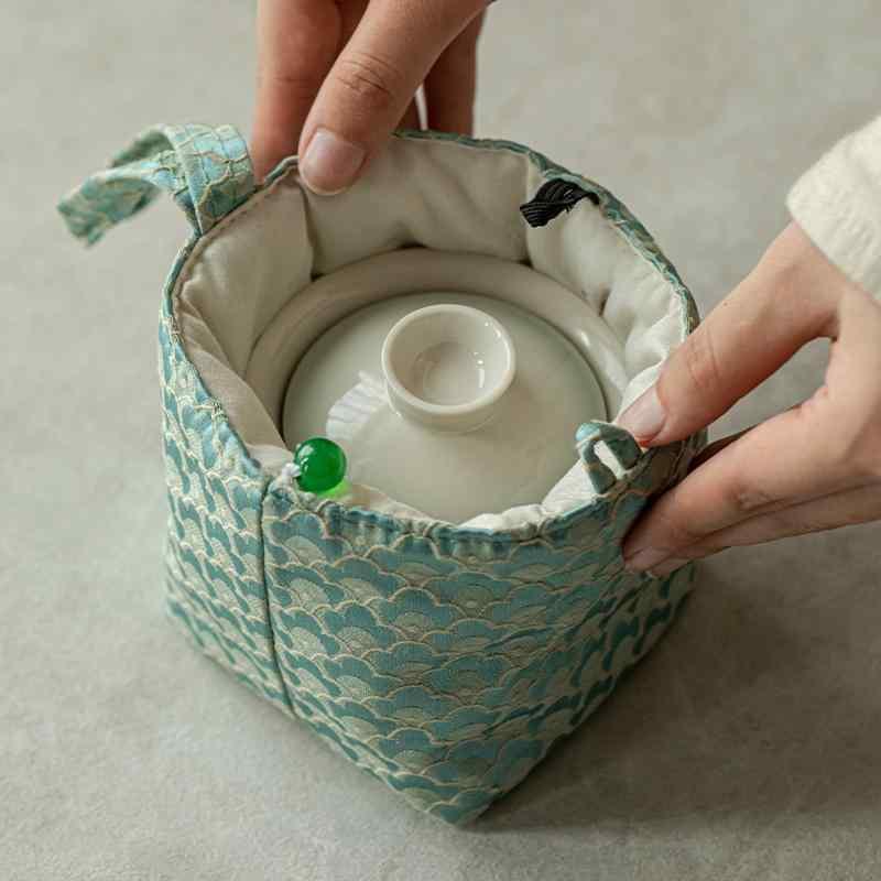 茶器 レディース 携帯式 ミニ茶器セット 陶瓷 功夫茶器 ティーセット 旅行 キャンプ アウトドア ホーム用 グラデーションカラー ブルー ピンク パープル