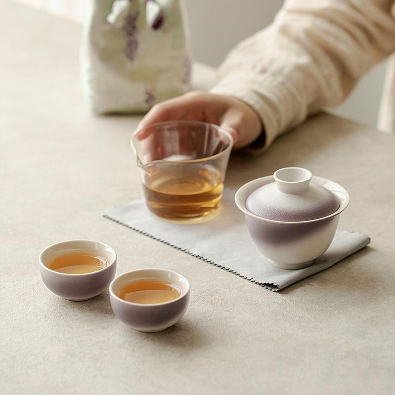 茶器 旅行茶具 携帯用 急須 湯呑み セット 陶器 中国風 アウトドア 収納袋付き
