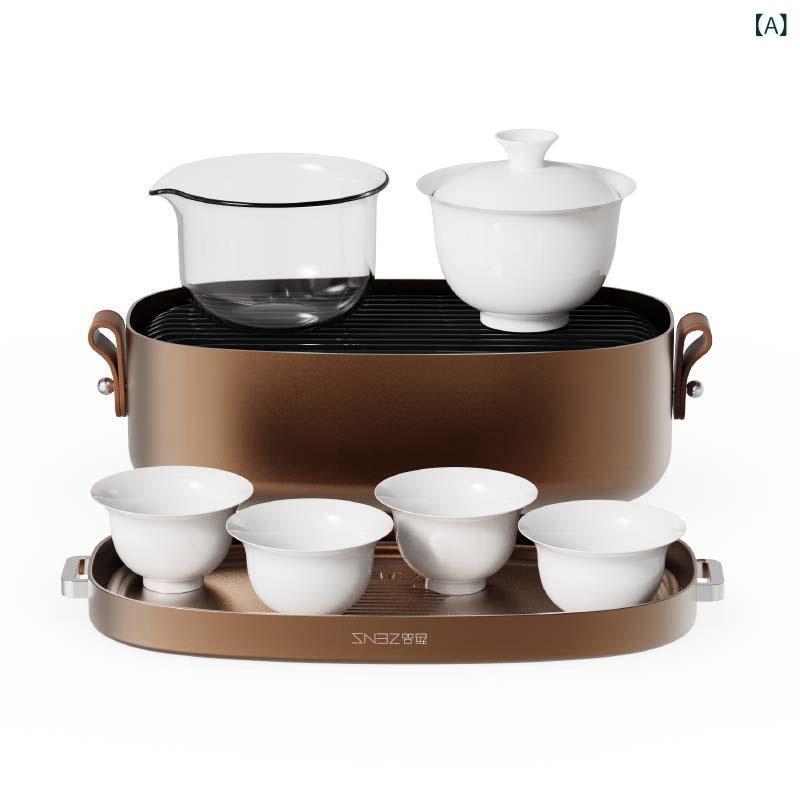 茶器 アウトドア 旅行 携帯用 ティーセット ガラス 陶器 茶道 道具