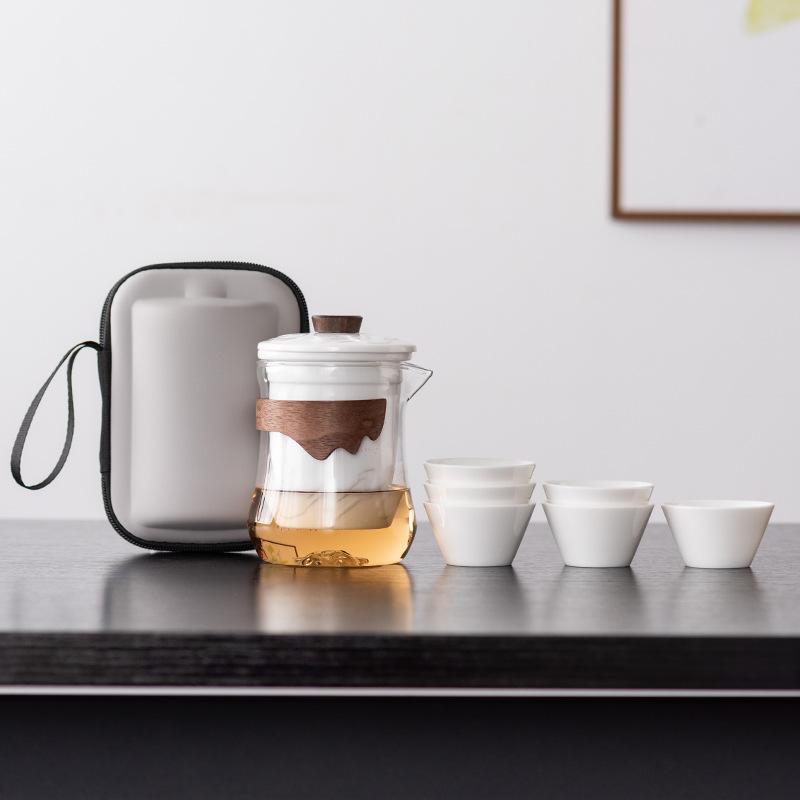 茶器 旅行茶具 携帯用 ティーセット 陶器 功夫茶 中国風 ピクニック アウトドア