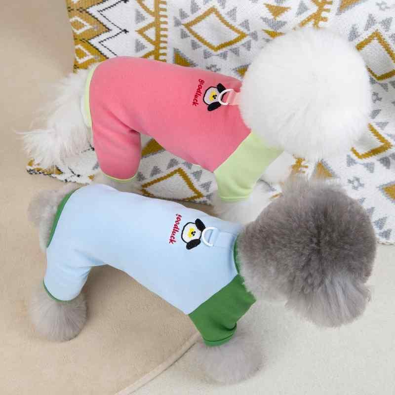 ペット服 春夏 犬用 四脚 部屋着 パジャマ テディ ビション 小型犬 薄手 切り替え
