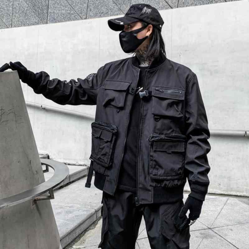 ジャケット 男性用 ブルゾン 秋冬 韓国風 ポリエステル 黒 ブラック ワークウェア アウター｜トミーショップ 店