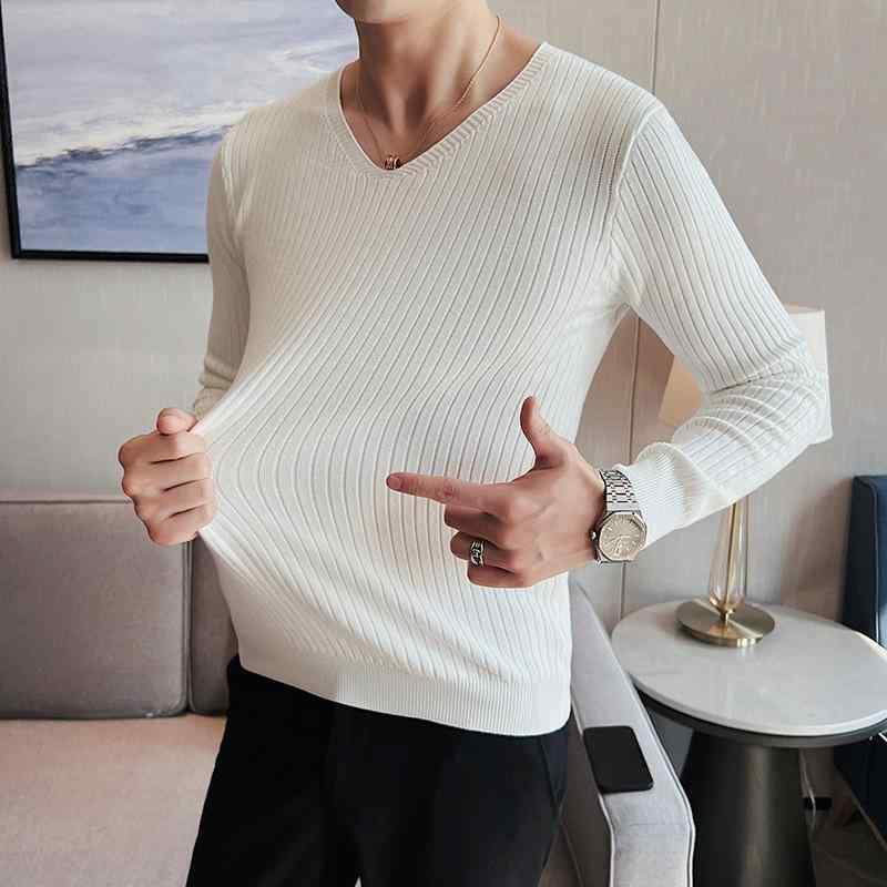 ニット Vネック メンズ スリムフィット 長袖 プルオーバー トップス カットソー リブ カジュアル 伸縮性 普段使い 秋 灰色 ホワイト ブラック コーヒー色 カーキ色