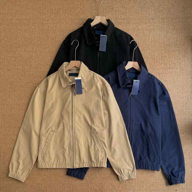 ジャケット 男性用 レトロ 刺・墸 コットン 翻襟 春秋 黒 ブラック 紺 ネイビー カーキ