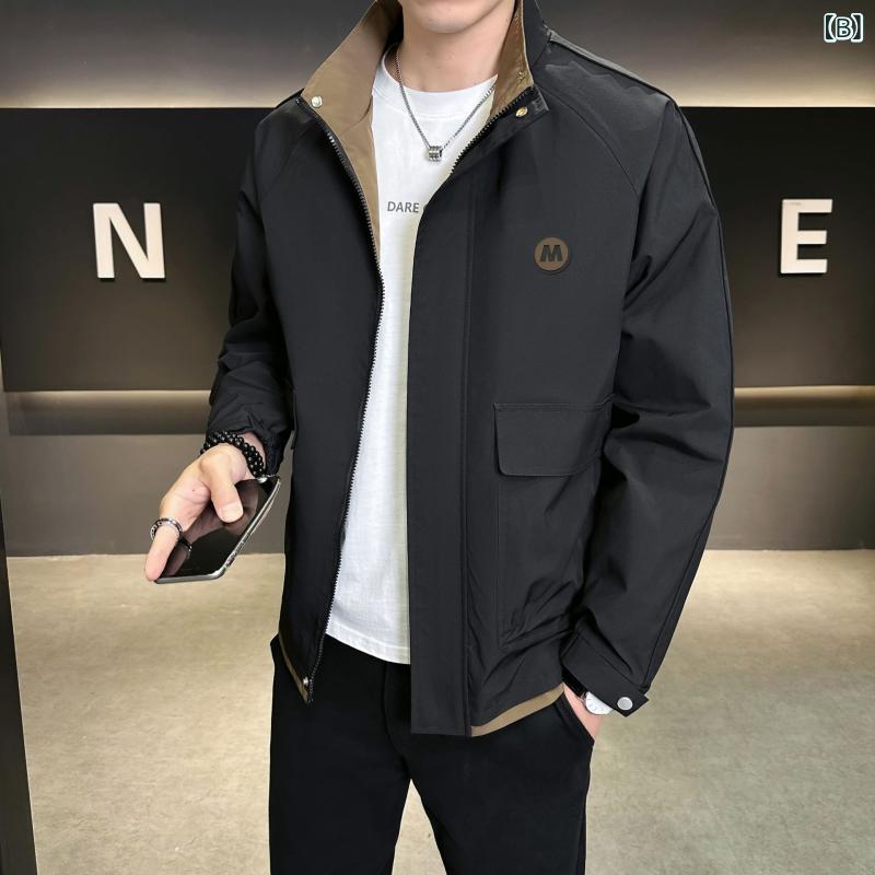 上衣 メンズ 成人男性用 上衣 照明ランプ色合い ミリタリー 細工物 年月 薄っぺら アウター カーキ 黒いこと ポリエステル 多衣嚢