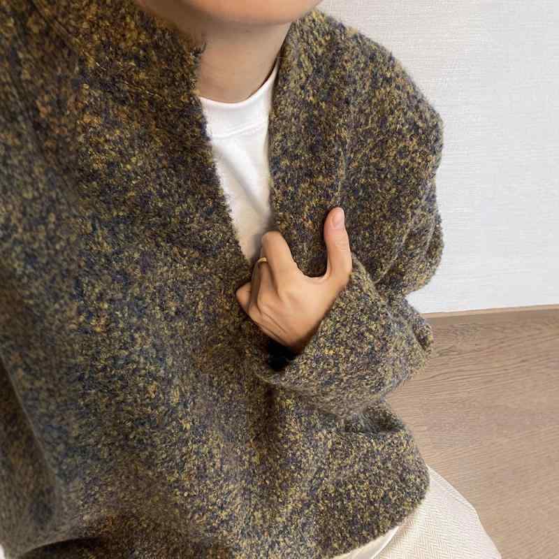 ニット メンズ 秋冬 Vネック 苔?? ?松 ?? セーター トップス ドロップショルダー ゆったり カジュアルスタイル