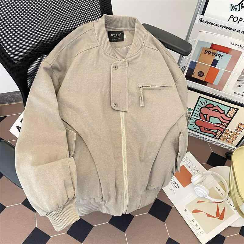 上衣 レディース メンズ ユニ一発やる ゆったり ベイスボール服 スタジャン 上衣 春アウター 薄墨色 黒いこと