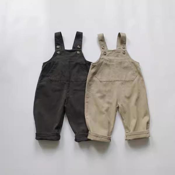 キッズ ベビー オーバーオール 春夏 子供 女の子 パンツ 綿 無地 ゆったり 9分丈 サロペット カーキ色 抹茶色 80cm 90cm 100cm 110cm 120cm 130cm 140cm
