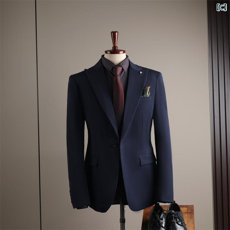 メンズ 背広 フォーマル 3点セットアップ 御芽出度 二次会 寄りあい ご造作 礼服 今めかしい か細い填まる 御前上等感 ポリエステル混紡 黒いこと 薄墨色 米国海軍 うす暗い薄墨色 抗シワ