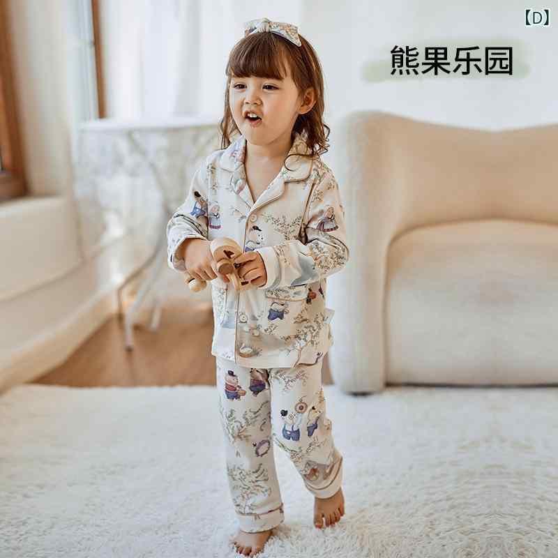 ちびっ子用パジャマ ベビー服 上下書き割り 綿100% 薄っぺら お座敷御召しもの お坊っちゃん お嬢さん 春夏秋冬 80 90 100 110 120 130珊 吸湿速乾 普段使い