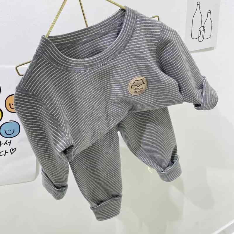 子供用 パジャマ 上下セット 小高襟 デリラ 厚手 ストライプ柄 キッズ 男の子 女の子 部屋着 ルームウェア あったか 保温 春秋